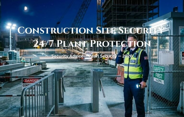 Construction site security UK Sheffield Rotherham — SIA licensed Pearl Security 24/7 plant protection 2026