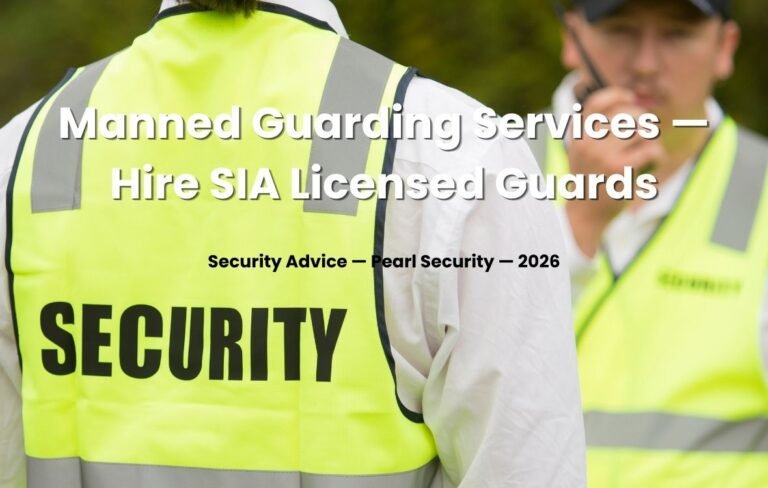 Manned guarding services UK — SIA-licensed manned security guards Sheffield South Yorkshire Pearl Security