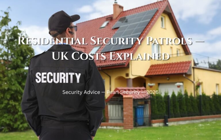 Residential security patrol costs UK 2026 — Pearl Security SIA-licensed mobile patrol services Sheffield South Yorkshire
