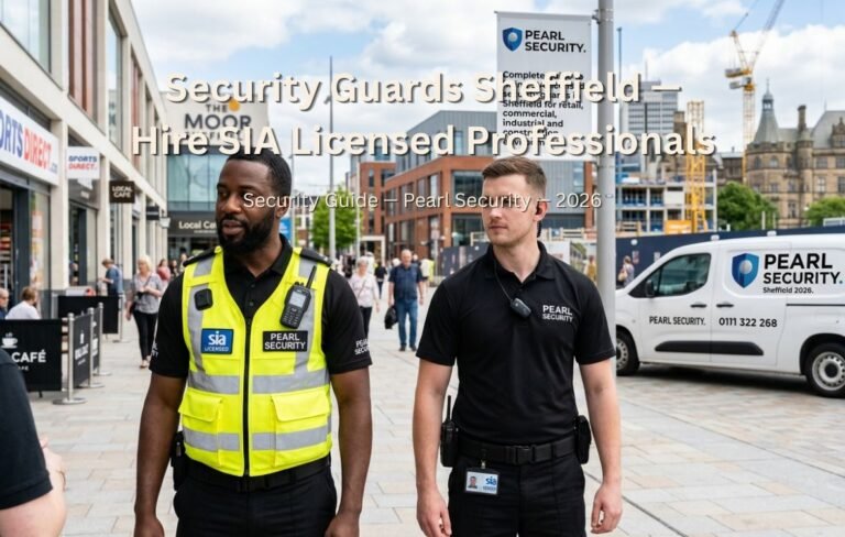 Security guards in Sheffield — SIA licensed Pearl Security manned guarding mobile patrols key holding South Yorkshire 2026