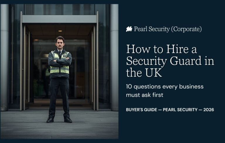 How to hire a security guard UK 2026 — SIA licensed Pearl Security manned guarding buyer guide Sheffield South Yorkshire