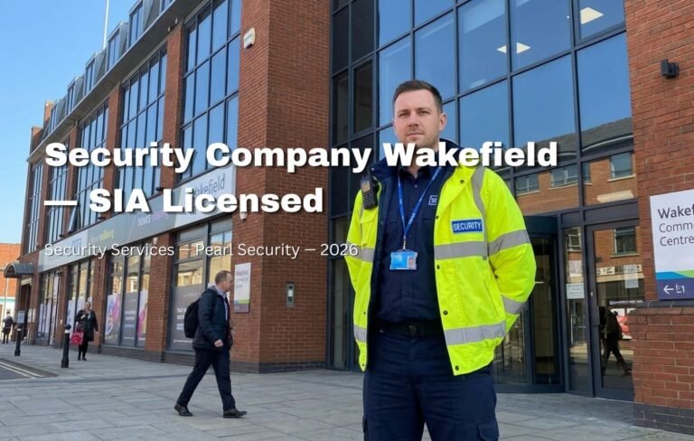 Security company Wakefield — SIA licensed Pearl Security manned guarding mobile patrols West Yorkshire 2026