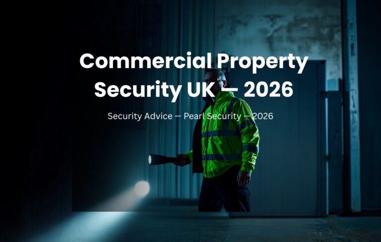 Commercial property security UK — SIA licensed Pearl Security manned guarding mobile patrols key holding offices industrial Sheffield South Yorkshire 2026