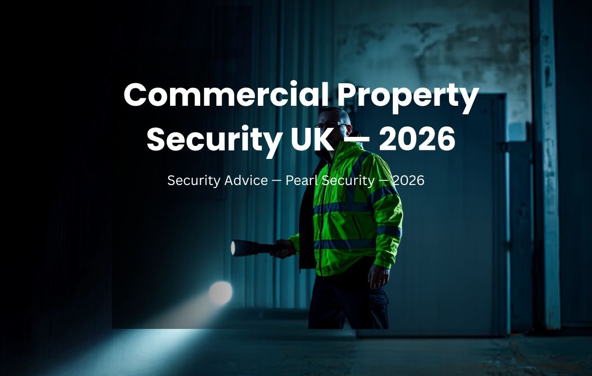 Commercial property security UK — SIA licensed Pearl Security manned guarding mobile patrols key holding offices industrial Sheffield South Yorkshire 2026